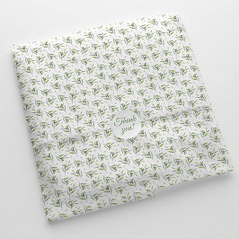 Papel De Seda Elegant Watercolor Greenery Foliage et Flowers