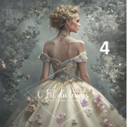 Papel De Seda Elegant Woman in Opulent Ball Gown