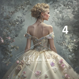 Papel De Seda Elegant Woman in Opulent Ball Gown 