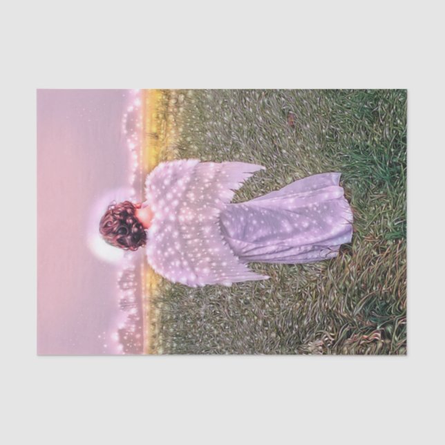 Papel De Seda Elegante Angel Art Glitter Lights Design (Frente )