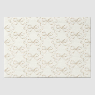 Papel De Seda Elegante Arco Préppy Vintage Feminino Toile Bege