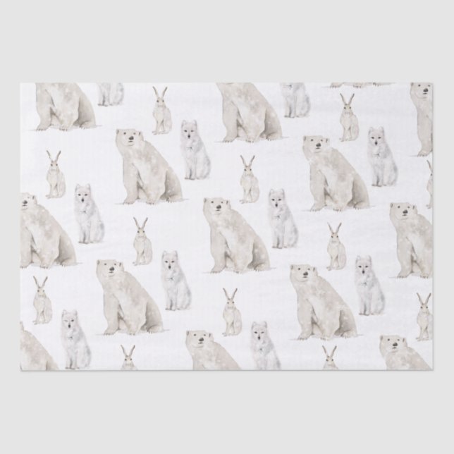 Papel De Seda Elegante Ártico de Inverno de Neve (Frente )
