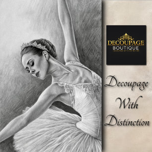 Papel De Seda Elegante Bailarina de Lápis Decoupage