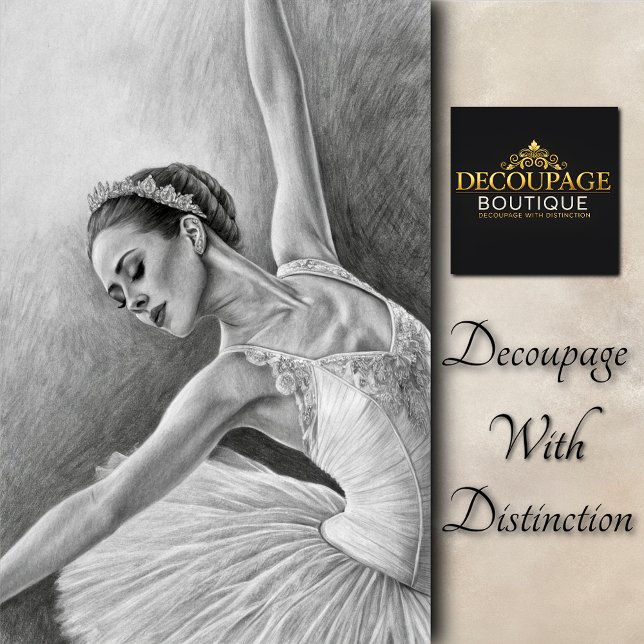 Papel De Seda Elegante Bailarina de Lápis Decoupage (Elegant Pencil Ballerina Decoupage Tissue Paper)