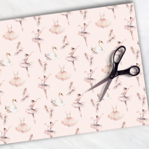 Papel De Seda Elegante Ballerina Pink Watercolor Balé
