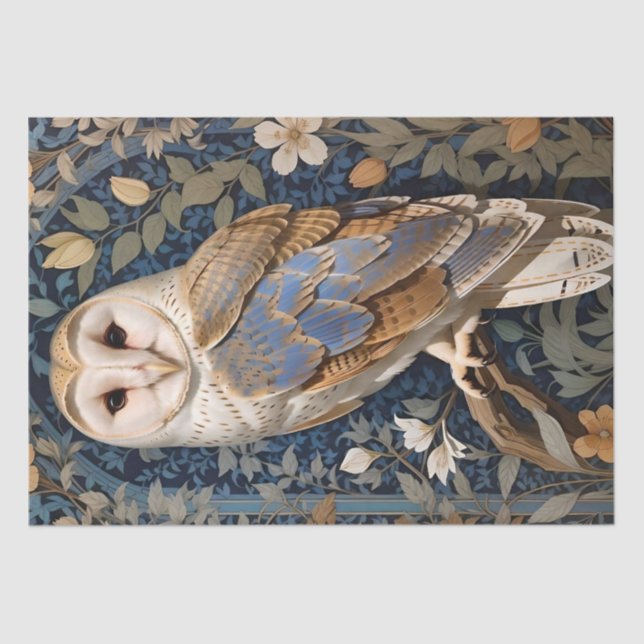 Papel De Seda Elegante Barn Owl William Morris Inspirou Floral (Frente )