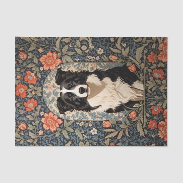Papel De Seda Elegante Border Collie Morris Inspirou (Frente )