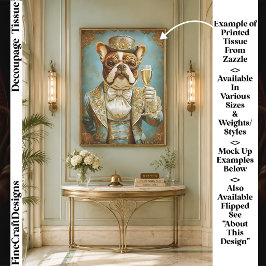 Papel De Seda Elegante Bulldog Steampunk Champanhe FR8R Decoupag