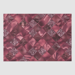 Papel De Seda Elegante Burgundy Glitter Diamond Lattice