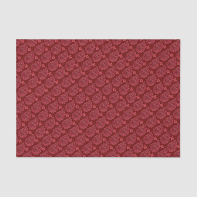 Papel De Seda Elegante Burgundy Paisley Pattern (Frente )