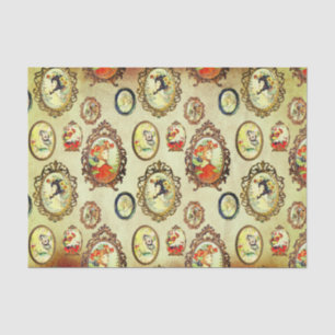 Papel De Seda Elegante Chic Art Nouveau Girls Ornamentado Frames