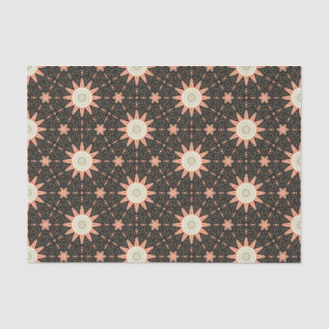 Papel De Seda Elegante Clássico Geométrico Abstrato Floral (Frente )