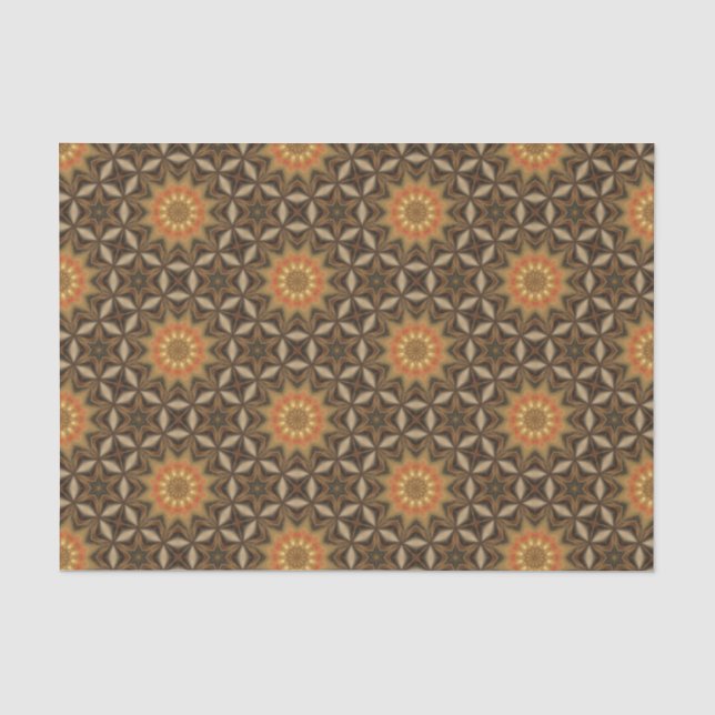 Papel De Seda Elegante Clássico Geométrico Abstrato Floral (Frente )