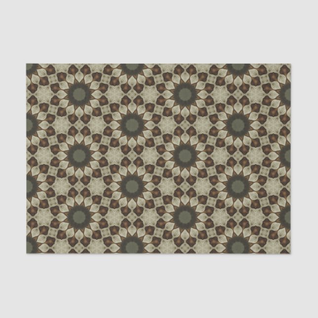 Papel De Seda Elegante Clássico Geométrico Abstrato Floral (Frente )