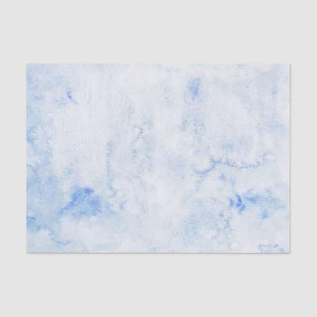 Papel De Seda Elegante de Aquarela Azul (Frente )