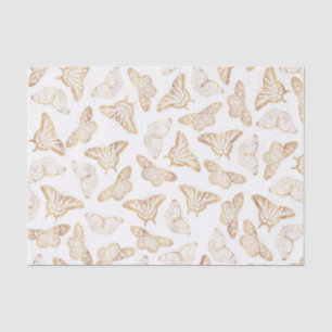 Papel De Seda Elegante Dourado Glitter Butterfly Design