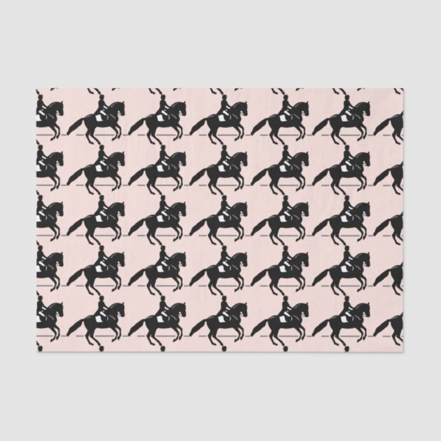Papel De Seda Elegante Dressage Rider Executando um Pirouette (Frente )