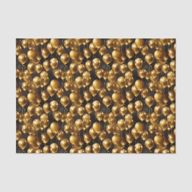 Papel De Seda Elegante em forma de balão de ouro (Frente )