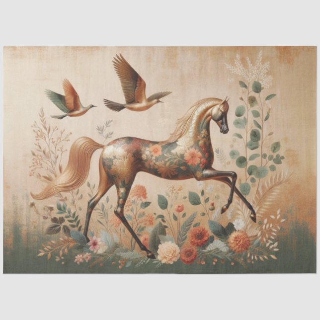 Papel De Seda Elegante Equino, Cavalo, Decoupage (Frente )