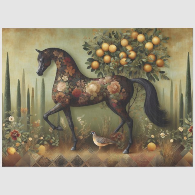 Papel De Seda Elegante Equino, Cavalo, Decoupage (Frente )
