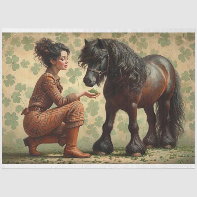Papel De Seda Elegante Equino, Cavalo, Decoupage (Frente )