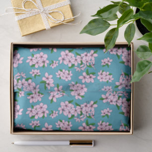 Papel De Seda Elegante flor de cerejeira rosa em aquarela floral
