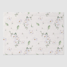 Papel De Seda Elegante Floral Aquarela de Primavera