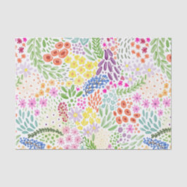 Papel De Seda Elegante Floral Aquarela Florindo Primavera Bonito