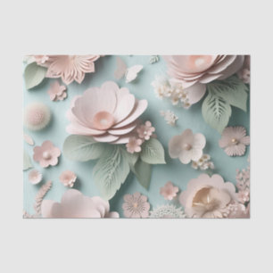 Papel De Seda Elegante Floral de Pastel Suave