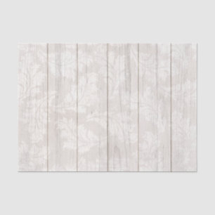 Papel De Seda Elegante Folha de Damasco Branco Botânica Madeira