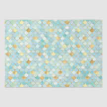 Elegante Folha Ombre Aqua e Escamas de Sereia Dour