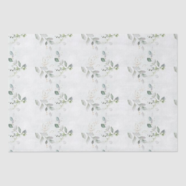 Papel De Seda Elegante folhagem de Eucalipto (Frente )