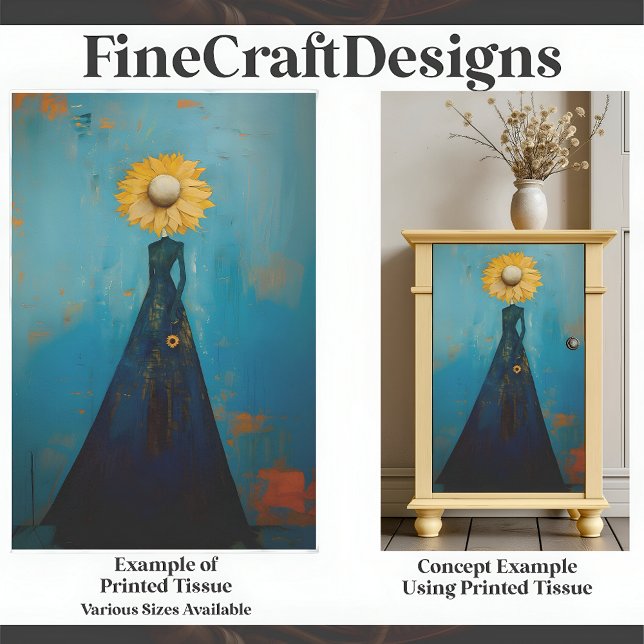 Papel De Seda Elegante Graceful Tall Willowly Sunflower Girl C2L (Criador carregado)