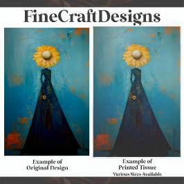 Papel De Seda Elegante Graceful Tall Willowly Sunflower Girl C2R