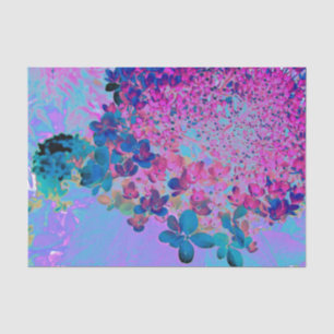 Papel De Seda Elegante Hortênsia Limelight Azul Escuro e Magenta