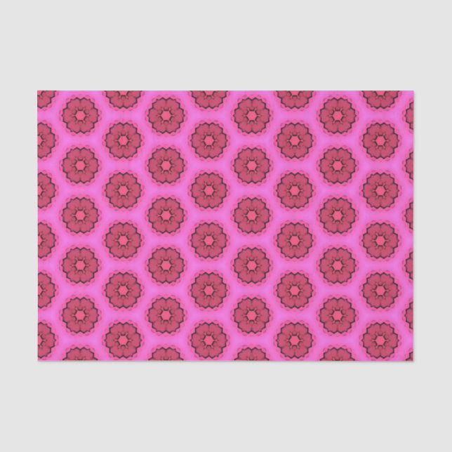 Papel De Seda Elegante Hot Pink Geométrico Patterno Girly Chic (Frente )