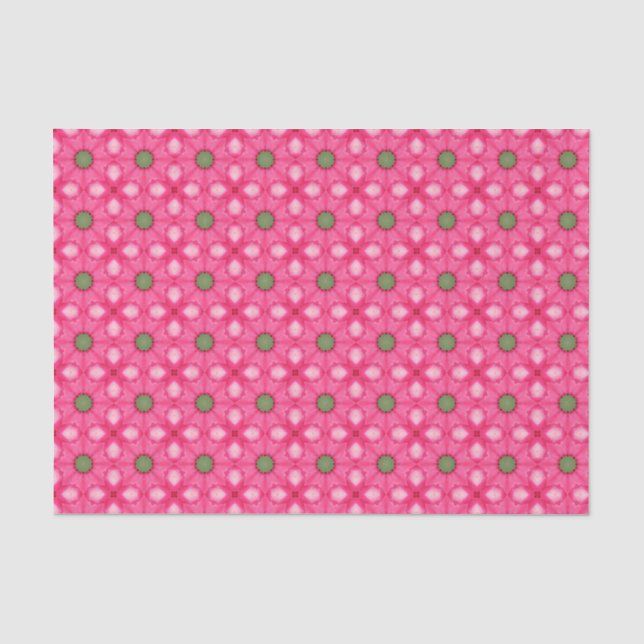 Papel De Seda Elegante Hot Pink Geométrico Patterno Girly Chic (Frente )