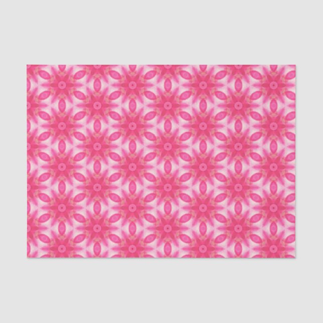 Papel De Seda Elegante Hot Pink Geométrico Patterno Girly Chic (Frente )