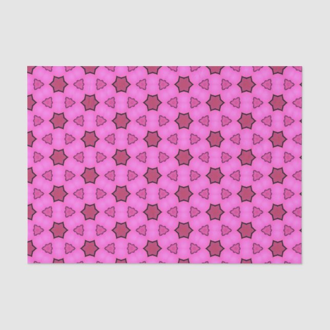 Papel De Seda Elegante Hot Pink Geométrico Patterno Girly Chic (Frente )