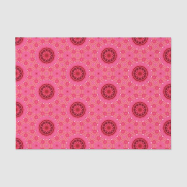 Papel De Seda Elegante Hot Pink Geométrico Patterno Girly Chic (Frente )