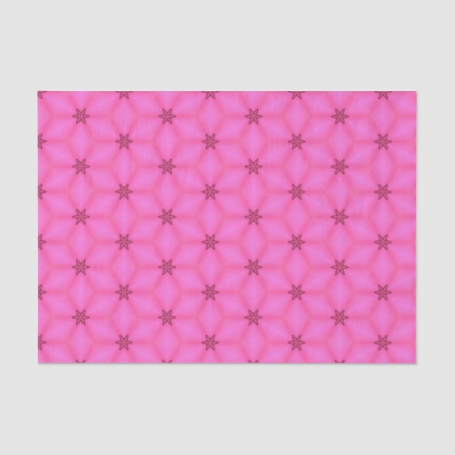 Papel De Seda Elegante Hot Pink Geométrico Patterno Girly Chic (Frente )