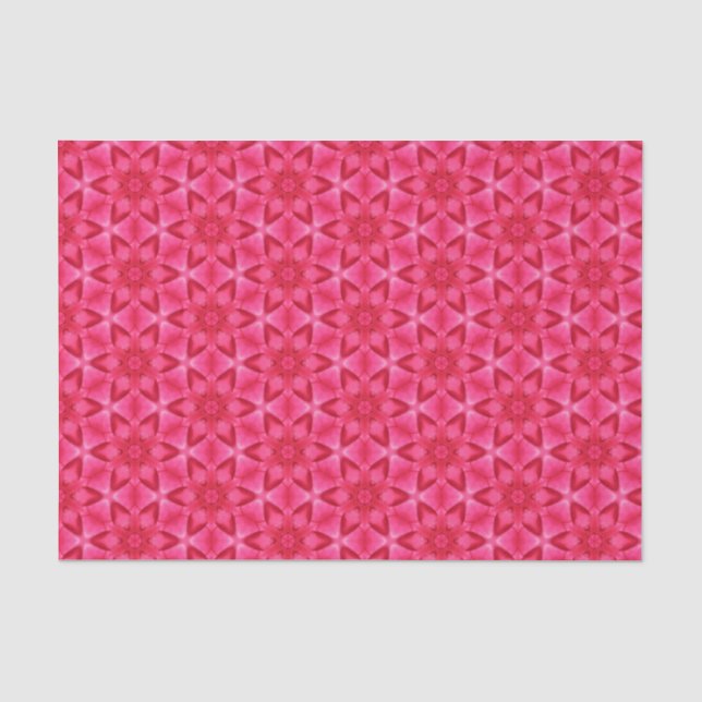 Papel De Seda Elegante Hot Pink Geométrico Patterno Girly Chic (Frente )