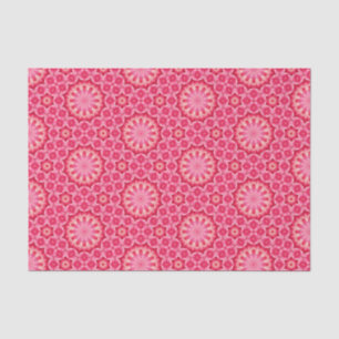 Papel De Seda Elegante Hot Pink Geométrico Patterno Girly Chic