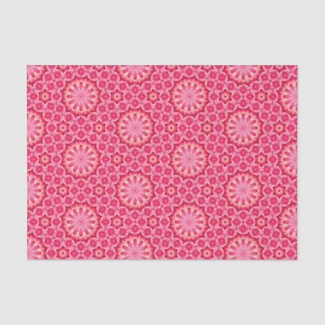 Papel De Seda Elegante Hot Pink Geométrico Patterno Girly Chic (Frente )