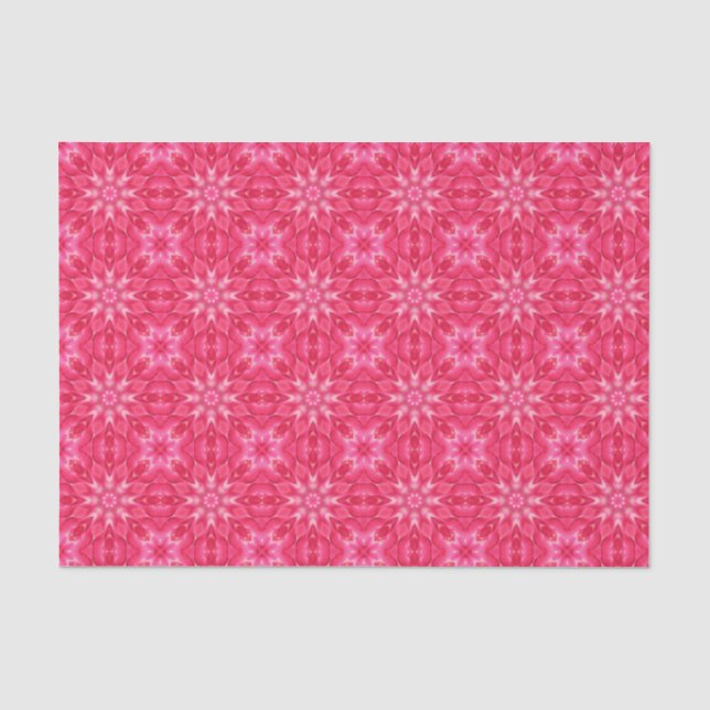 Papel De Seda Elegante Hot Pink Geométrico Patterno Girly Chic (Frente )
