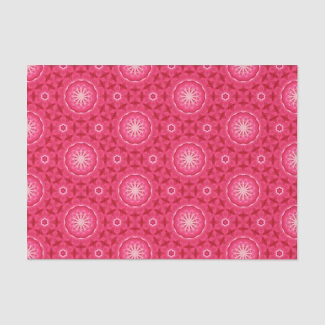 Papel De Seda Elegante Hot Pink Geométrico Patterno Girly Chic (Frente )