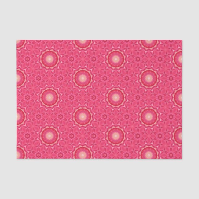 Papel De Seda Elegante Hot Pink Geométrico Patterno Girly Chic (Frente )
