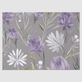 Papel De Seda Elegante Lavendar White Boho Wildflower Floral