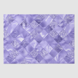 Papel De Seda Elegante Lilás Brilho Diamante Padrão de Treliça