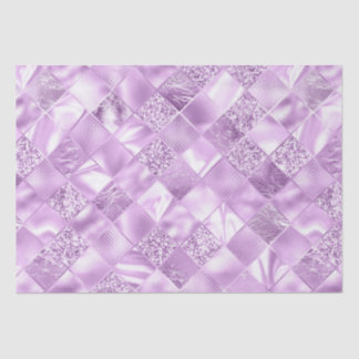Papel De Seda Elegante Lilás Brilho Diamante Padrão de Treliça